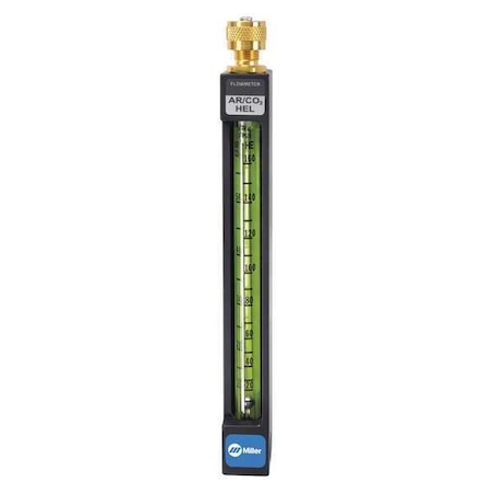 Flowmeter, Argon, Carbon Dioxide, Helium, Single Stage, 1/4 in Inlet, 5/8