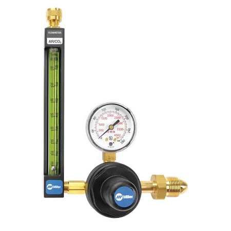 Flowmeter Regulator, Argon, Carbon Dioxide, Helium, Single Stage, 0.965