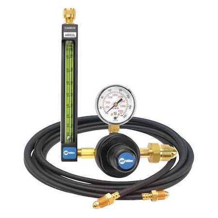 Flowmeter Regulator and Hose Kit, Argon, Carbon Dioxide, Helium, Single Stage, 0.965