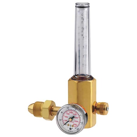 Flowmeter Regulator, Argon, Carbon Dioxide, Helium, Single Stage, 0.965
