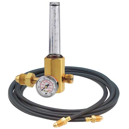Flowmeter Regulator and Hose Kit, Argon, Carbon Dioxide, Helium, Single Stage, 0.965