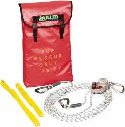 Size 75 Ft, 551 Lb. Capacity, Aluminum, Stainless Steel, Ziacote Steel Rescue Fall Protection Kit MPN:SE/75FT