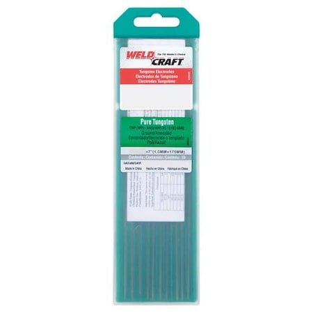 WELDCRAFT Green Tungsten Electrode, PK10 MPN:WP116X7