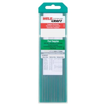 WELDCRAFT Green Tungsten Electrode, PK10 MPN:WP332X7