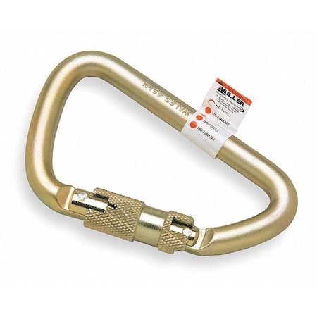 Twist-Lock Carabiner, Carbon Steel, Gold, 4 5/8 in L MPN:17D-1/