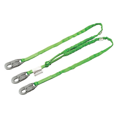Manyard™ HP Shock Absorbing Lanyard, 6 ft. Length, Snap Hook, Steel, 2 Leg(s) MPN:232TWLS-Z7/6FTGN