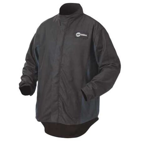 Welding Jacket, WeldX™, 7 oz, 30 in Length, Zipper Closure, 1 Pockets, Black, XL MPN:247117