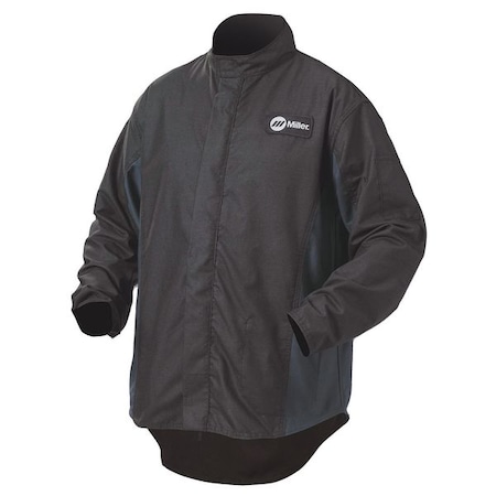 Welding Jacket, WeldX™, 7 oz, 30 in Length, Zipper Closure, 1 Pockets, Black, 2XL MPN:247118