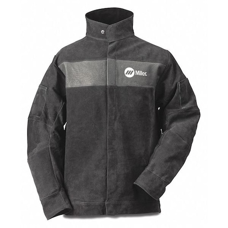Welding Jacket, M, 2 oz Pigskin, Snaps Closure MPN:273213