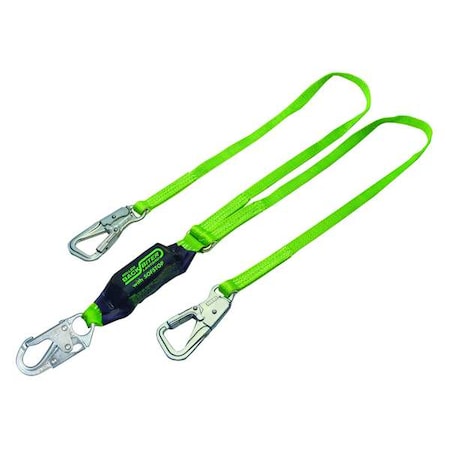 BackBiter Shock Absorbing Lanyard, 6 ft. Length, Snap Hook, Steel, 2 Leg(s), 310 lb. Weight Capacity MPN:8798B/6FTGN