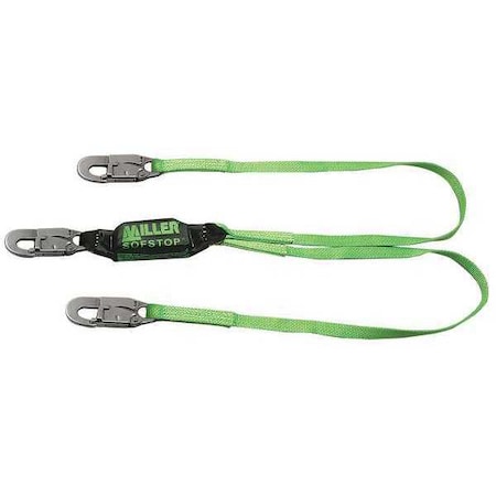 Miller Shock Absorbing Lanyard, 4 ft. Length, 2 Leg(s), 310 lb. Weight Capacity MPN:8798T-Z7/4FTGN