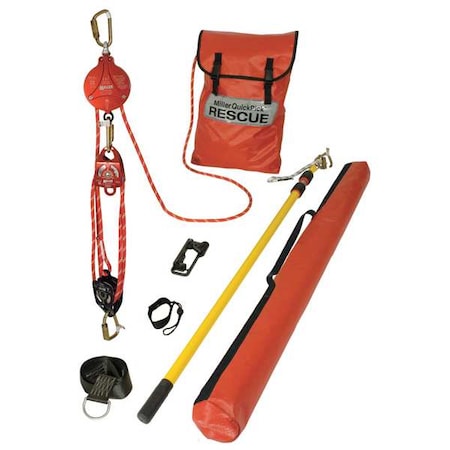 Rescue System, 400 lb, Aluminum, Stainless Steel, For Use With: Full Body Harness MPN:QP/75FT