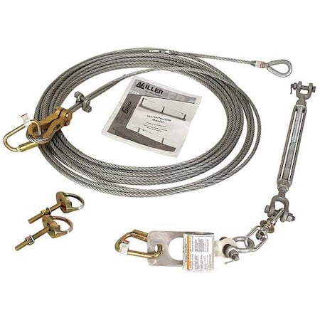 SkyGrip Horizontal Lifeline Kit, 60 ft Length, 310 lb Weight Capacity MPN:SG416/60FT