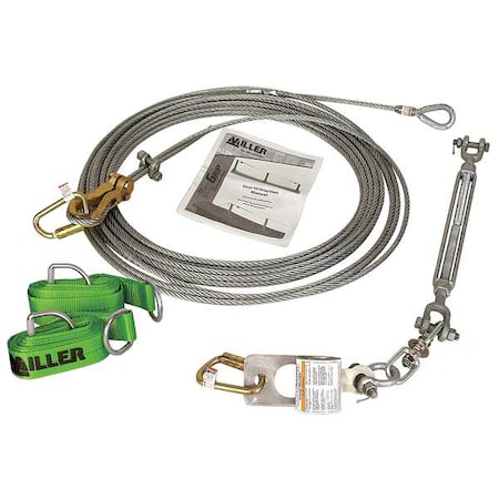 SkyGrip Horizontal Lifeline Kit, 60 ft Length, 310 lb Weight Capacity MPN:SG8183-10/60FT
