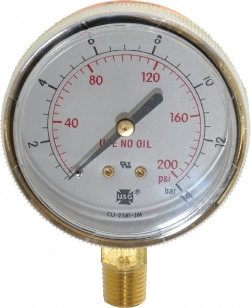 Brass Pressure Gauge, 1/4