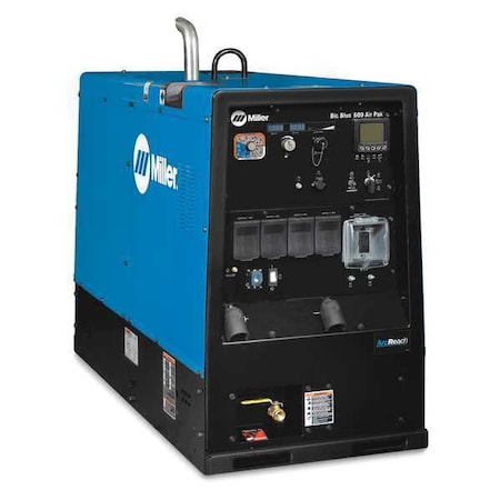 Engine-Driven Welder, Big Blue 600 Air Pak Series, Electric Start, 65.7 hp, Diesel, 27, 000 W Peak MPN:907750