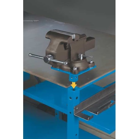 Vise and Vise Mount, 7W x 14D x 12H, Gray MPN:300611