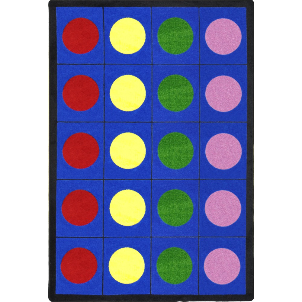 Joy Carpets Kids Essentials Rectangle Area Rug, Lots of Dots, 5-1/3ft x 7-33/50ft, Multicolor MPN:1430C-01