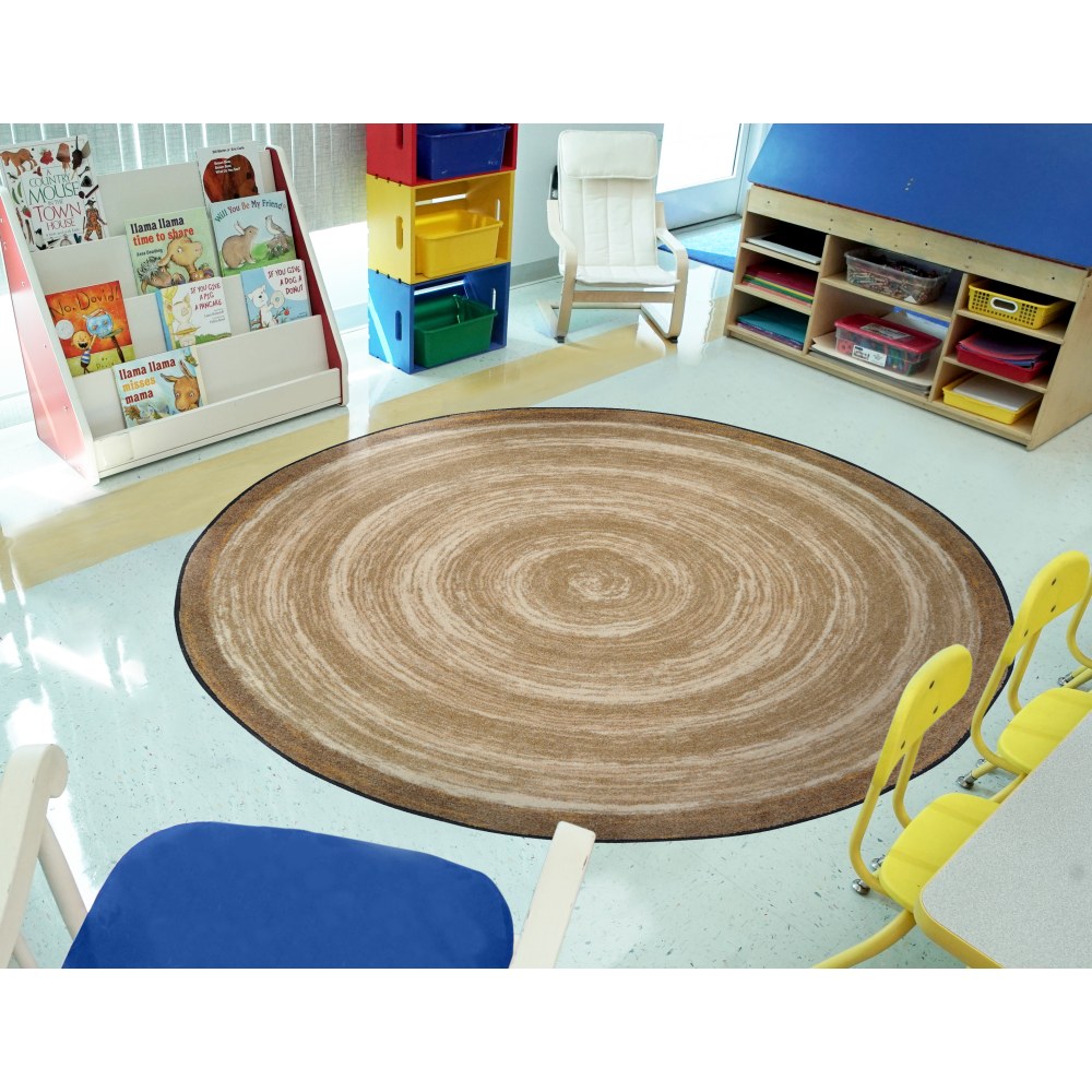Joy Carpets Feeling Natural Kids Round Area Rug, 7-29/50ft x 7-29/50ft, Sand MPN:1972E-03