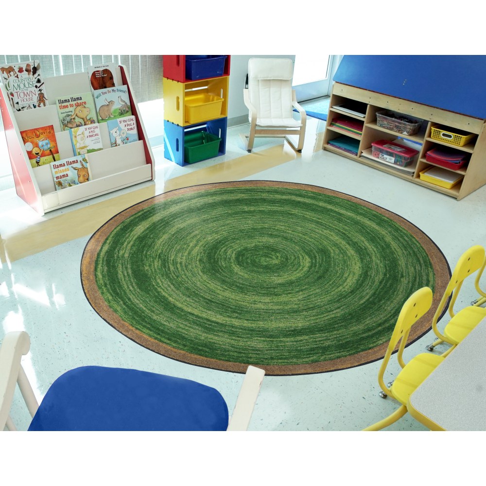Joy Carpets Feeling Natural Kids Round Area Rug, 7-29/50ft x 7-29/50ft, Pine MPN:1972E-04