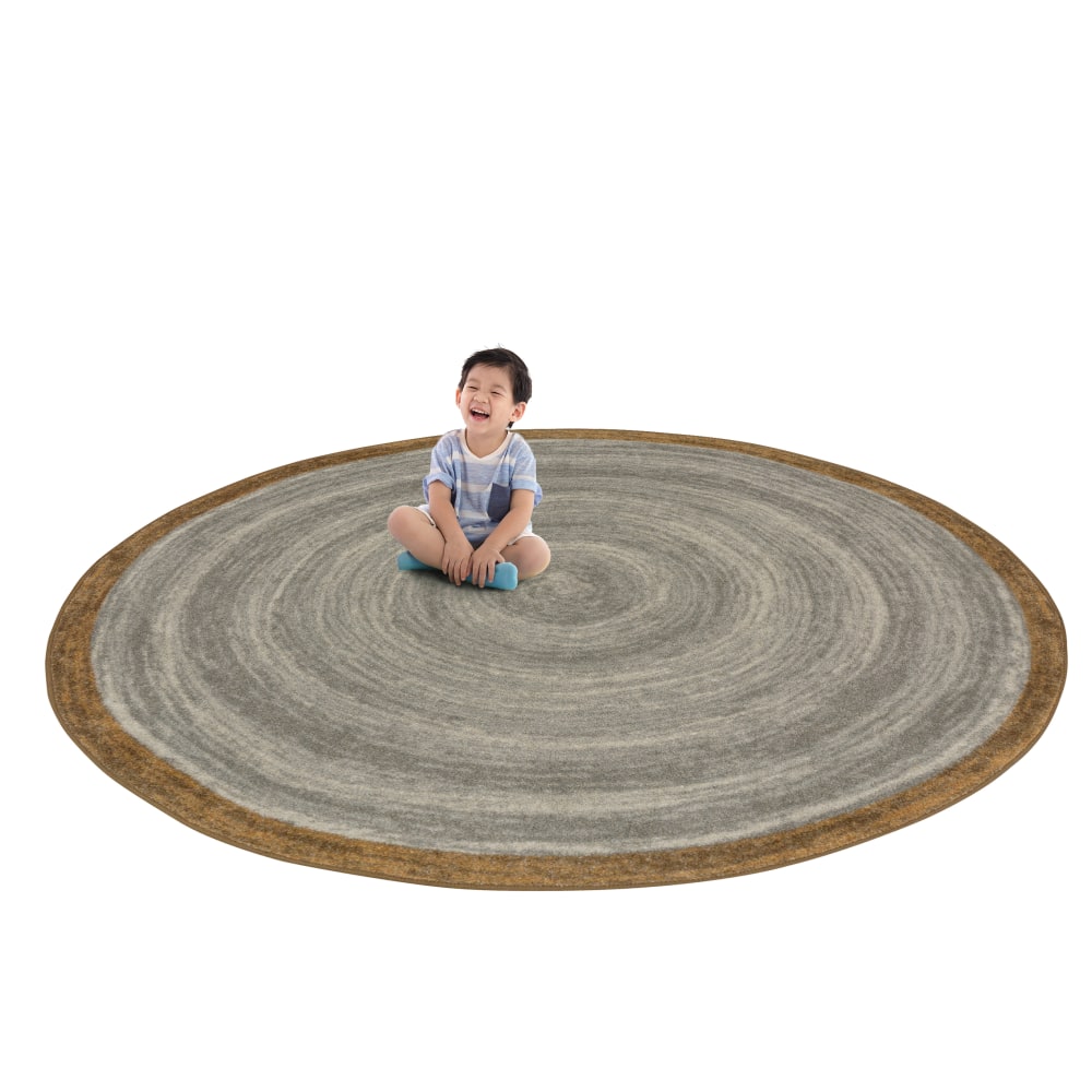 Joy Carpets Feeling Natural Kids Round Area Rug, 7-29/50ft x 7-29/50ft, Stone MPN:1972E-05