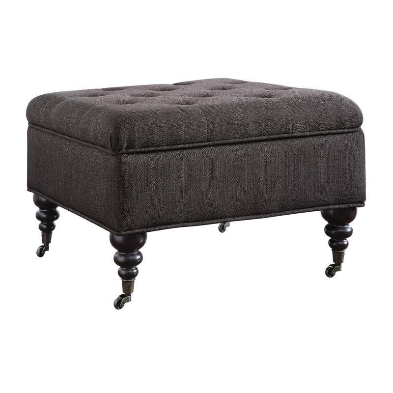 Serta Abbot Square Tufted Ottoman, Midnight Charcoal MPN:OTMABTCHLL02