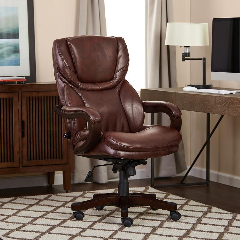 Serta Conway Big & Tall Bonded Leather High-Back Office Chair, Brown MPN:43506OSS