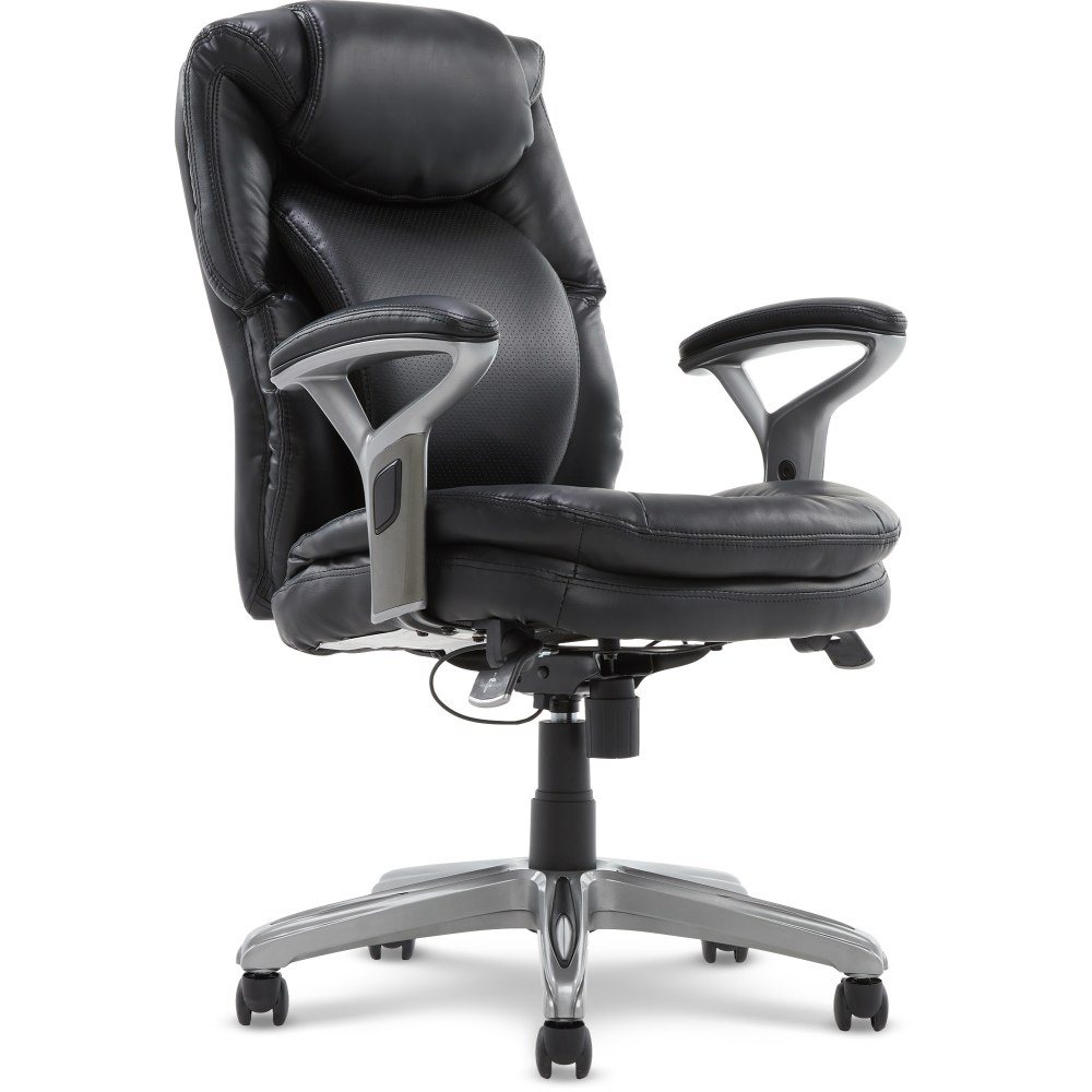 Serta Anniston Ergonomic Mid-Back Office Chair, Smooth Black MPN:44103