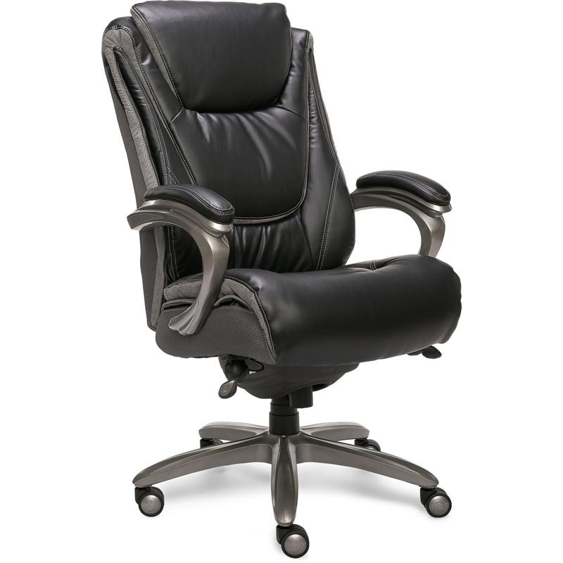 Serta Baxter Big & Tall Ergonomic Bonded Leather High-Back Chair, Black/Gray MPN:44951