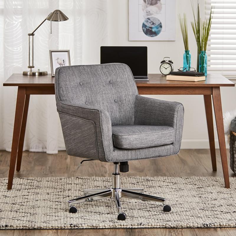 Serta Ashland Mid-Back Office Chair, Winter River Gray/Chrome MPN:47140