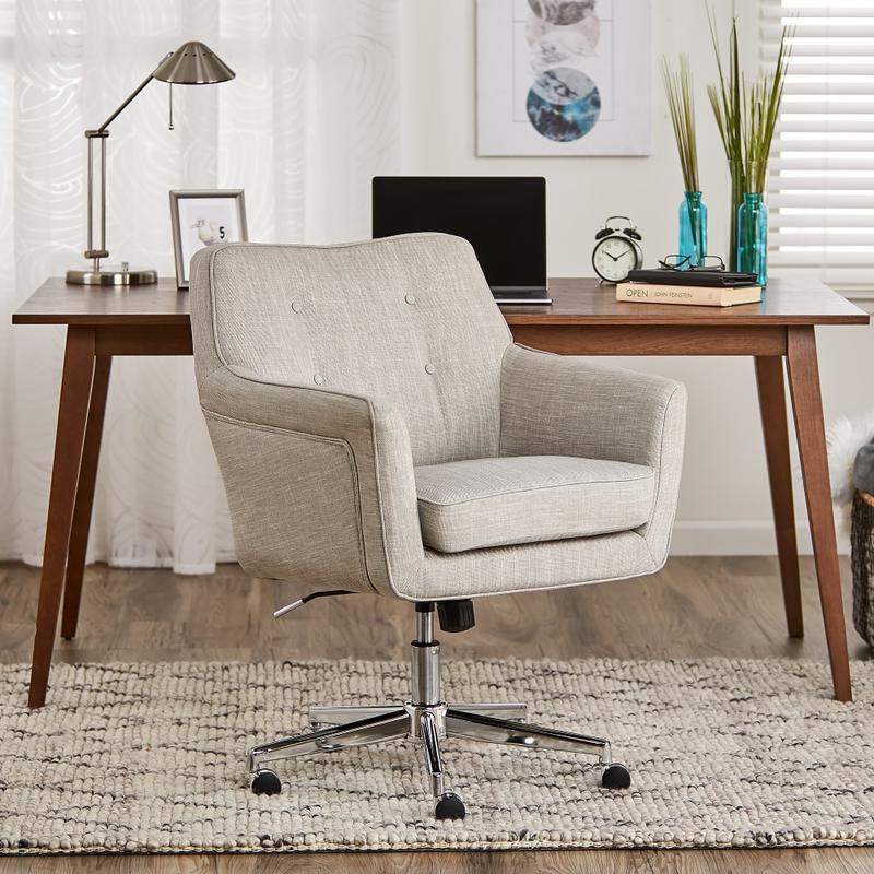 Serta Ashland Mid-Back Office Chair, Light Gray/Chrome MPN:48446