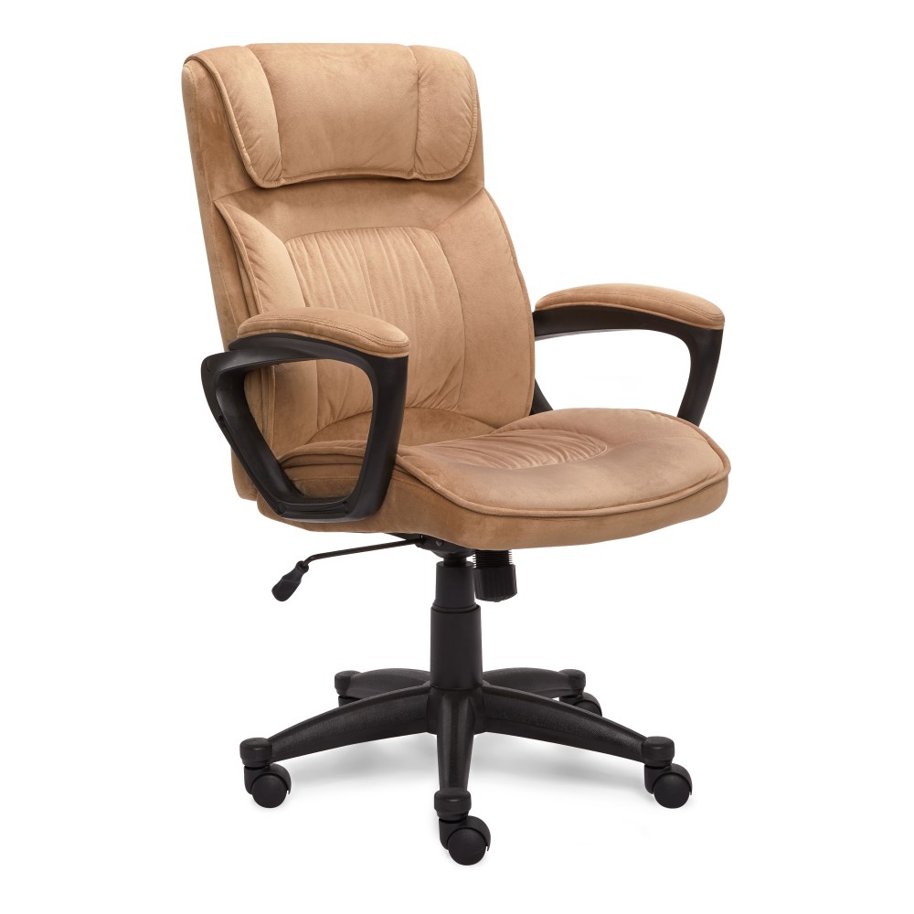Serta Executive Office Ergonomic Microfiber Mid-Back Chair, Light Beige/Black MPN:CHR200002