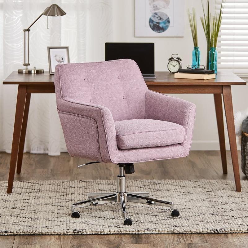 Serta Ashland Home Mid-Back Office Chair, Twill Fabric, Lilac/Chrome MPN:CHR200079