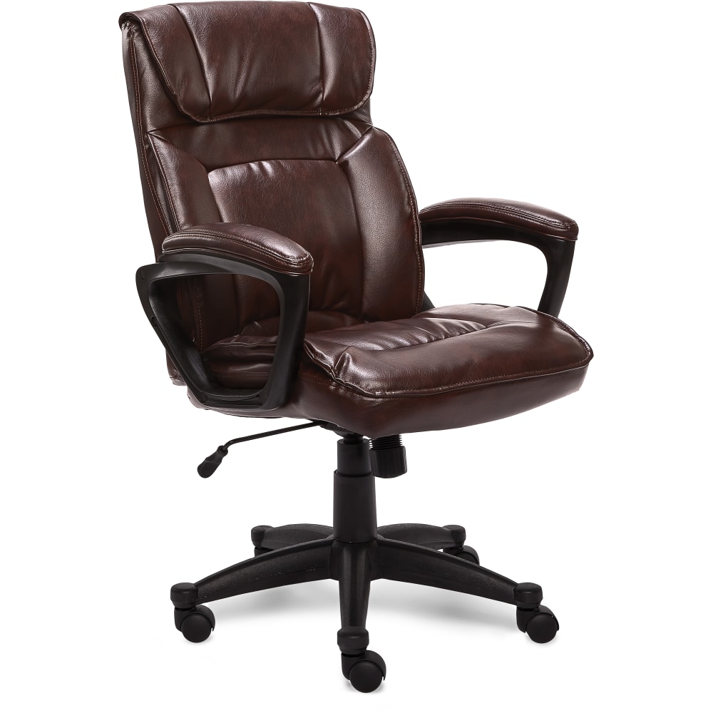 Serta Style Hannah I Bonded Leather High-Back Office Chair, Comfort Biscuit/Black MPN:CHR200120