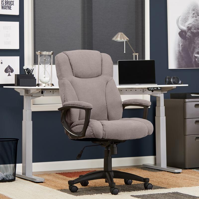 Serta Connor Office Chair, Microfiber, Light Gray MPN:CHR200124