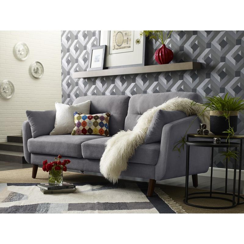 Elle Decor Chloe Mid-Century Modern Sofa, Dark Gray/Chestnut MPN:UPH200119