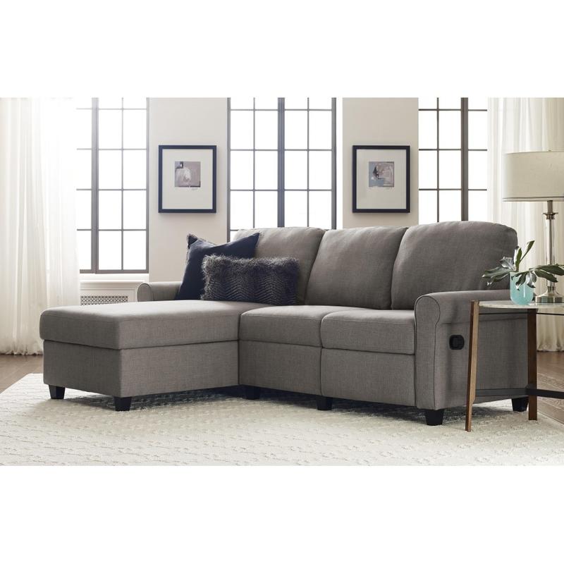 Serta Copenhagen Reclining Sectional With Storage Chaise, Left, Gray/Espresso MPN:UPH2001290
