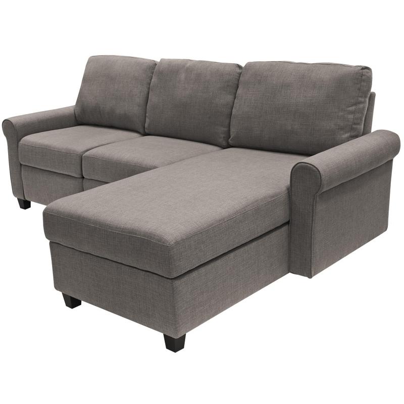 Serta Copenhagen Reclining Sectional With Storage Chaise, Right, Gray/Espresso MPN:UPH2001296