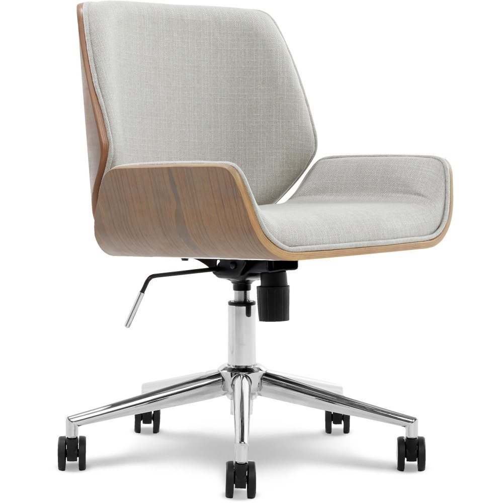 Elle Decor Ophelia Bentwood Fabric Mid-Back Task Chair, Gray/Chrome MPN:CHR200018