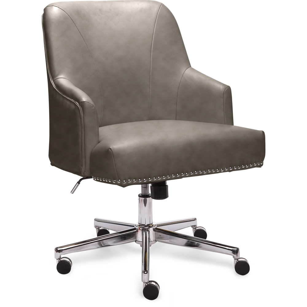 Serta Leighton Home Bonded Leather Mid-Back Office Chair, Gray/Chrome MPN:CHR200089