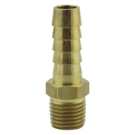 Hose End Fitting, 1/4 MNPT x 3/8 ID, PK10, Brass, 10 PK MPN:602