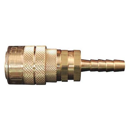 M-Style Quick Connect Coupler, 1/4 in Hose Barb, Brass, PK10 MPN:717