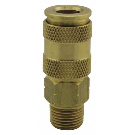 V Style High Flow Coupler, 3/8 in MNPT, Brass, Pack of 10 MPN:767