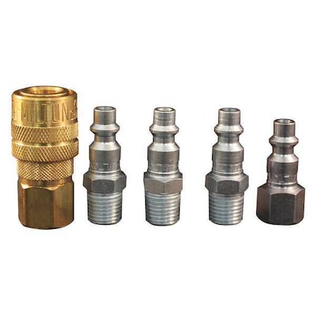 M-Style Coupler and Plug Kit, 5 Pieces, Brass/Steel MPN:S-211