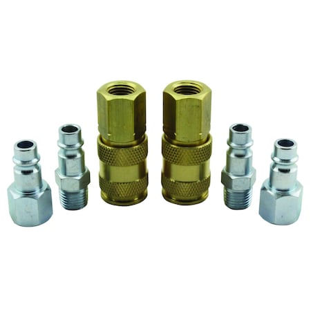 V Style Coupler and Plug Kit, 6 Pieces, Brass MPN:S-217