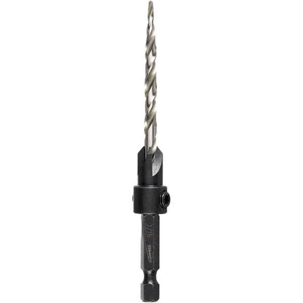 Adjustable-Depth Drill Countersinks, Cutter Head Diameter (Inch): 1/4 , Drill Size Compatibility (Inch): 3/16 , Drill Size Compatibility: 0.1875in  MPN:48-13-5002