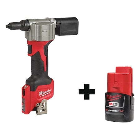 M12 Rivet Tool + M12 CP2.0 Battery MPN:2550-20, 48-11-2420