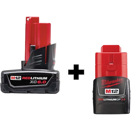 Battery, 2 Batteries, 12V DC MPN:48-11-2460, 48-11-2430
