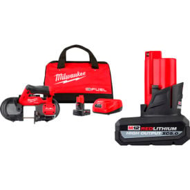 Milwaukee® M12 Compact Band Saw Kit Bundled With M12-Redlithium-High Output-Xc5.0 Battery Pack B3163211-FI-Kit
