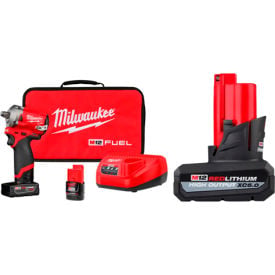 Milwaukee® M12 Compact Impact Wrench Kit Bundled With M12-Redlithium-High Output-XC5.0 Battery B3163254-FI-Kit